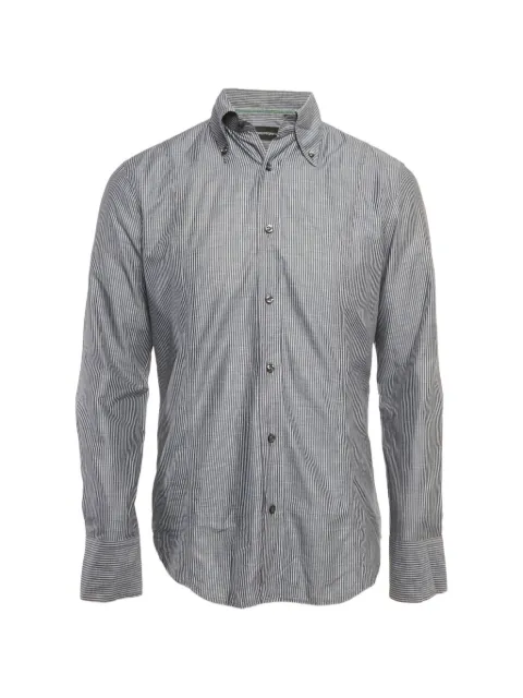 Emporio Armani Pre-Owned striped button-front shirt Grey 1272207