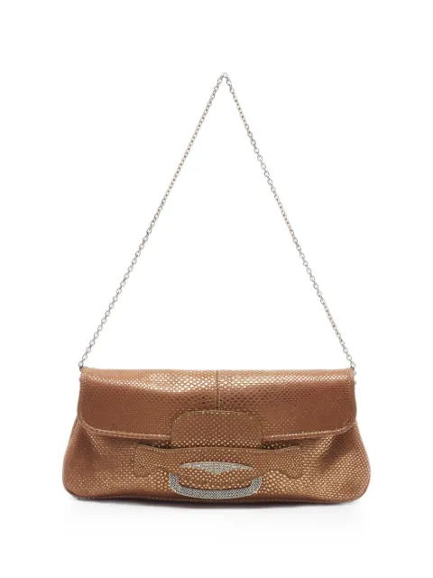 Tod's Vintage Chain crystal-embellished flap shoulder bag Neutrals 1344030