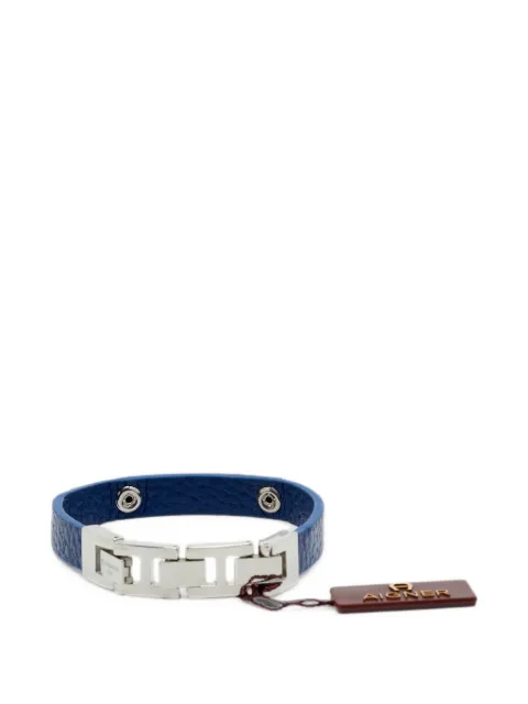 Aigner Vintage logo-plaque leather bracelet Silver 1197811