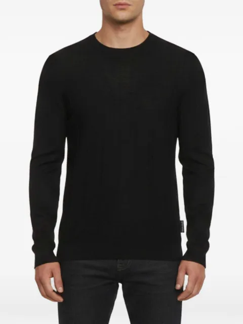 Emporio Armani Pre-Owned crew-neck fine-knit long-sleeved T-shirt Black 1347480