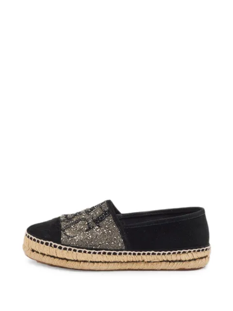 Carolina Herrera Vintage glitter suede espadrilles Black 1342958