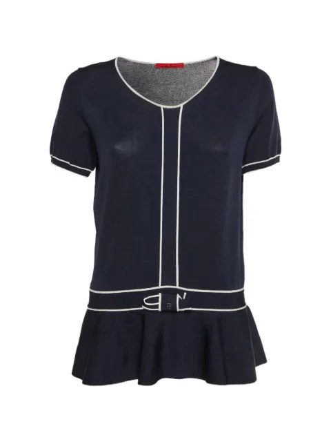 Carolina Herrera Vintage bow-detail top Blue 1339854