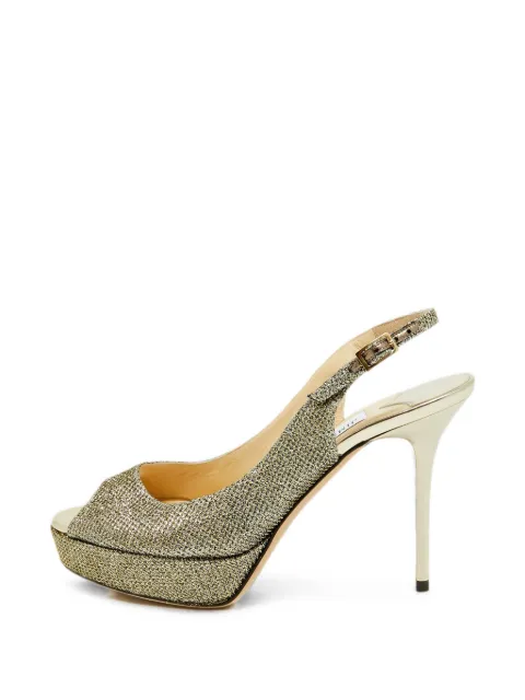 Jimmy Choo Pre-Owned Verity peep-toe sandals Gold 1342963