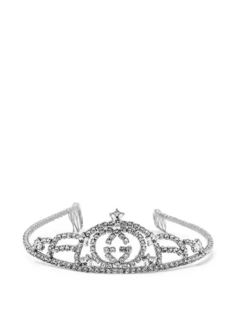 Gucci Pre-Owned GG crystal-embellished hairband Silver 1315609