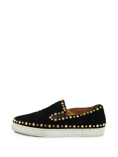 Christian Louboutin Pre-Owned Pik Boat spike-embellished sneakers Black 1360977