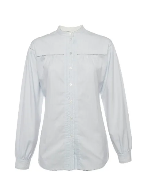Burberry Pre-Owned striped puff-sleeve blouse Blue 1313450