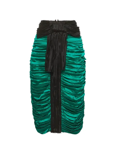 Dolce & Gabbana Pre-Owned ruched bow-detail midi skirt Green 1324841