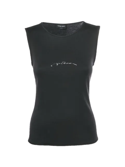 Giorgio Armani Pre-Owned embellished sleeveless tank top Black 1323526