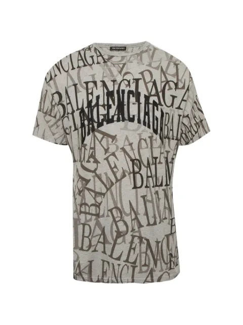 Balenciaga Pre-Owned logo-print short-sleeve T-shirt Grey 1287660