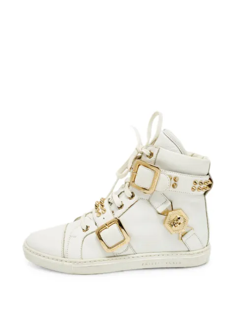 Philipp Plein leather studded high-top sneakers White 1314858