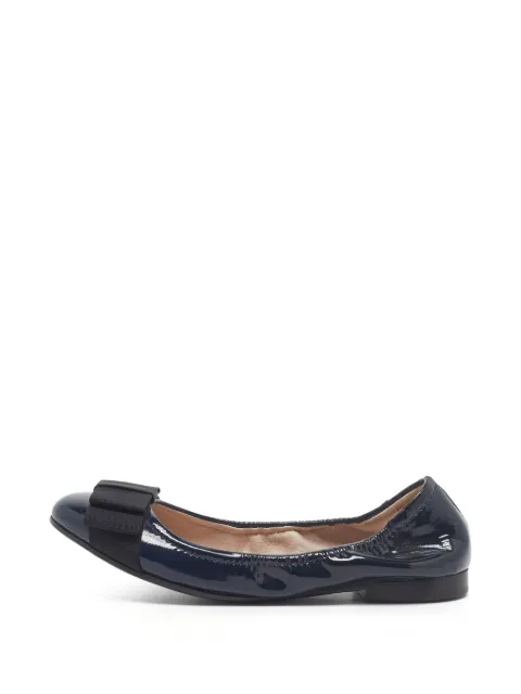 Miu Miu Pre-Owned bow-detail scrunch leather ballet flats Blue 1343177