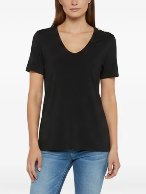 Balmain Pre-Owned button-embellished short-sleeves T-shirt Black 1361204