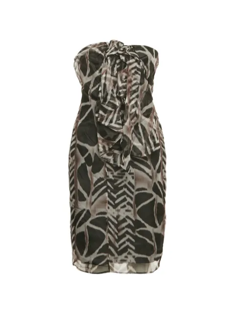 BOSS abstract-print strapless mini dress Black 1269079