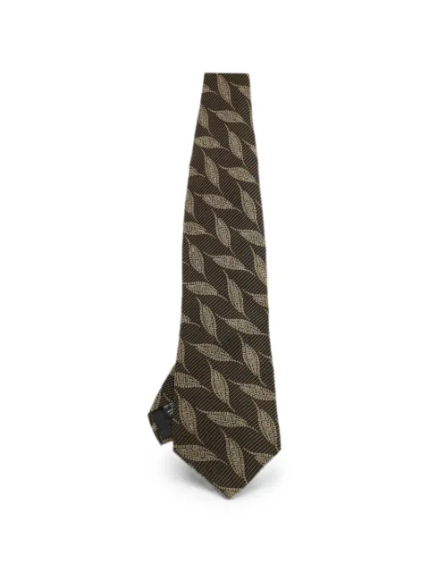 Giorgio Armani Pre-Owned jacquard-weave leaf-pattern tie Black 1331086