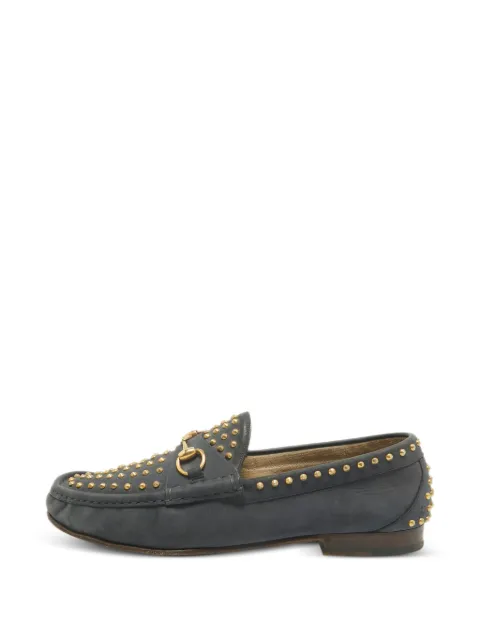 Gucci Pre-Owned Horsebit studded loafers Blue 1360754