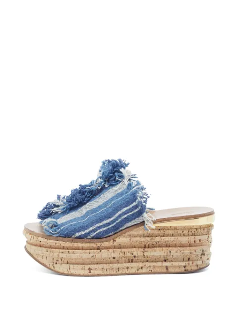 Chloé Pre-Owned fringed-detail sandals Blue 1320730