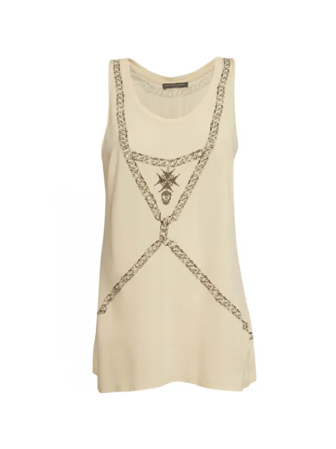 Alexander McQueen Pre-Owned chain-print crossover-back tank top Neutrals 1295888