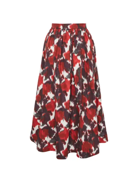 Christian Dior Pre-Owned printed gathered midi skirt Red 1304254