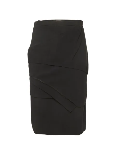 Etro Pre-Owned layered pencil skirt Black 1308591