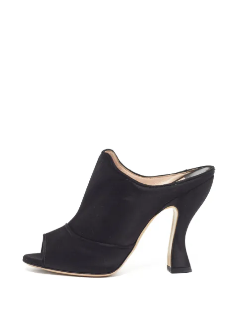 Miu Miu Pre-Owned open-toe satin mules Black 1305820