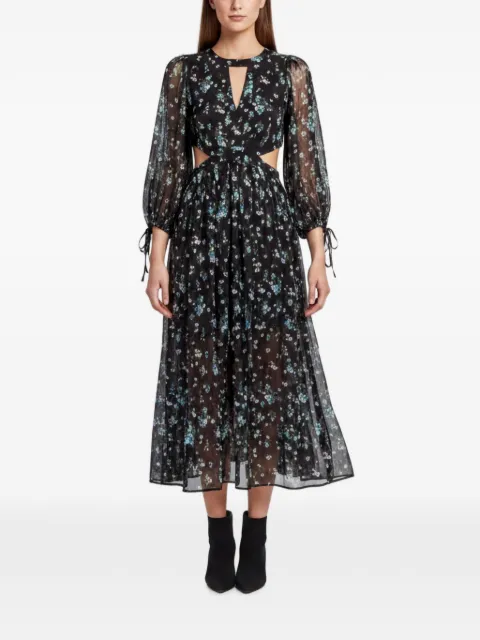 Maje floral-print cut-out maxi dress Black 1361099