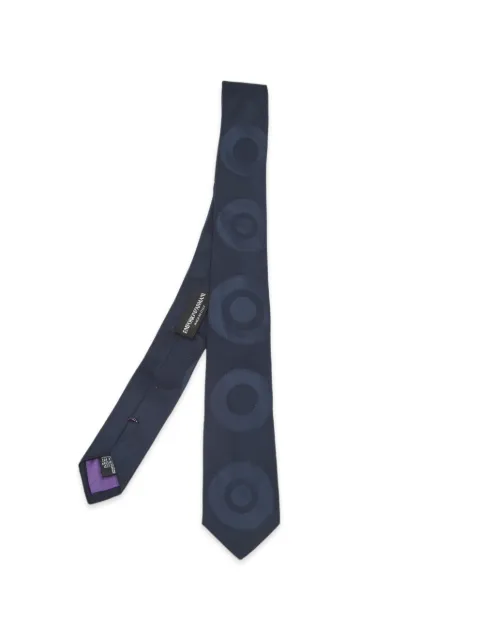 Emporio Armani Pre-Owned jacquard-weave skinny tie Blue 1303857