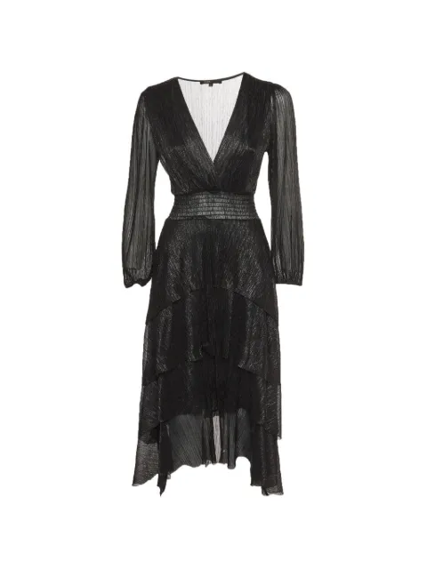 Maje asymmetric tiered midi dress Black 1337890