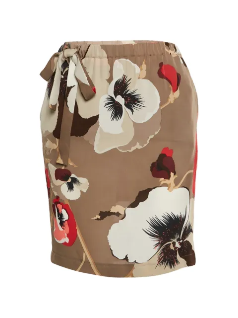 Dolce & Gabbana Pre-Owned floral-print silk mini skirt Brown 1320613