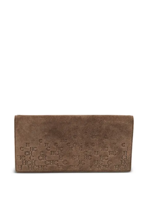 Carolina Herrera Vintage Monogram suede wallet Brown 1290409