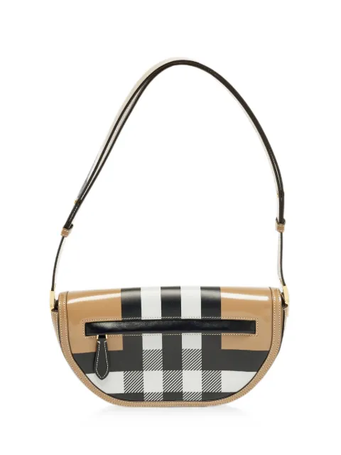 Burberry Pre-Owned small Olympia-check shoulder bag Neutrals 1328831