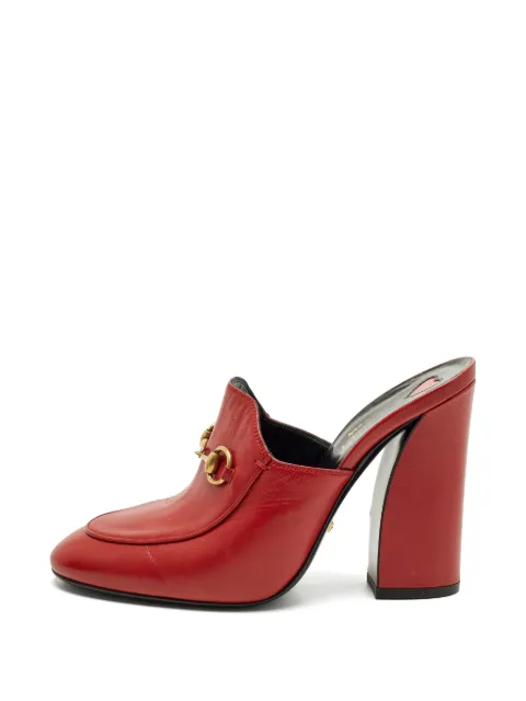 Gucci Pre-Owned Princetown leather heeled mules Red 1329074