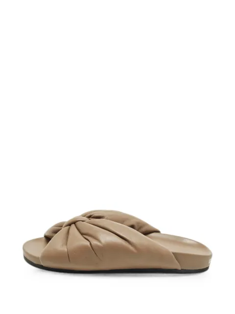 Balenciaga Pre-Owned knot leather flat sandals Brown 1275768