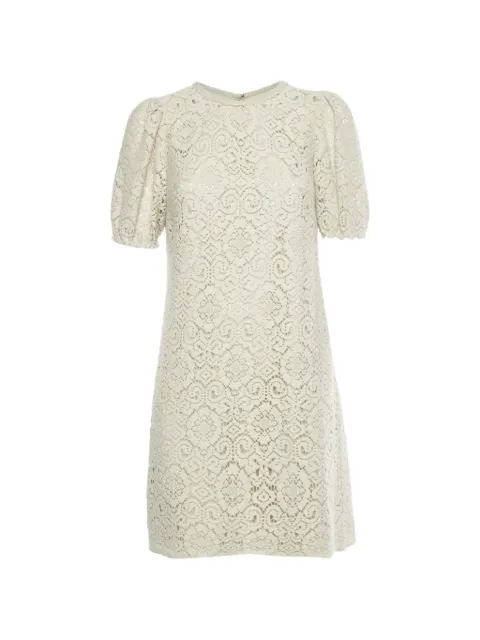 Dolce & Gabbana Pre-Owned mini lace shift dress Neutrals 1318490