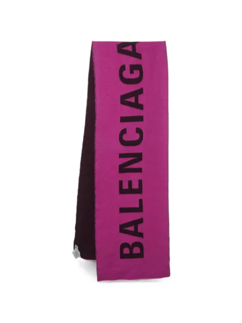 Balenciaga Pre-Owned logo-detail wool scarf Pink 1277950