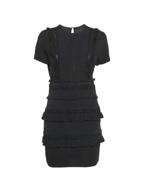 Maje ruffle-trim mini dress Black 1265149