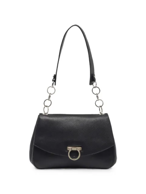 Ferragamo Pre-Owned Gancini-detail shoulder bag Black 1302172