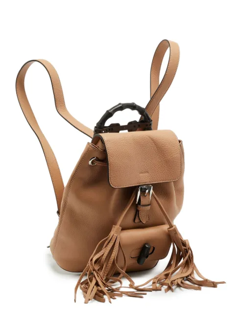 Gucci Pre-Owned Bamboo backpack Neutrals 1267167