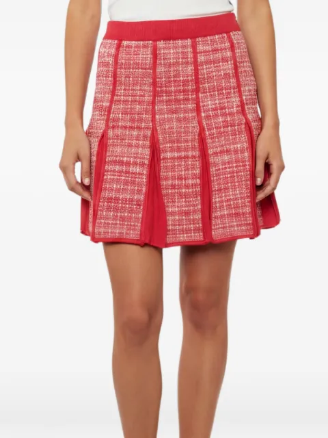 Elisabetta Franchi lurex-knit panelled mini skirt Red 1356053