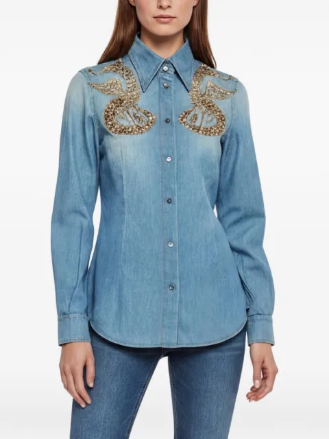 Dolce & Gabbana Pre-Owned embroidered denim shirt Blue 1361211