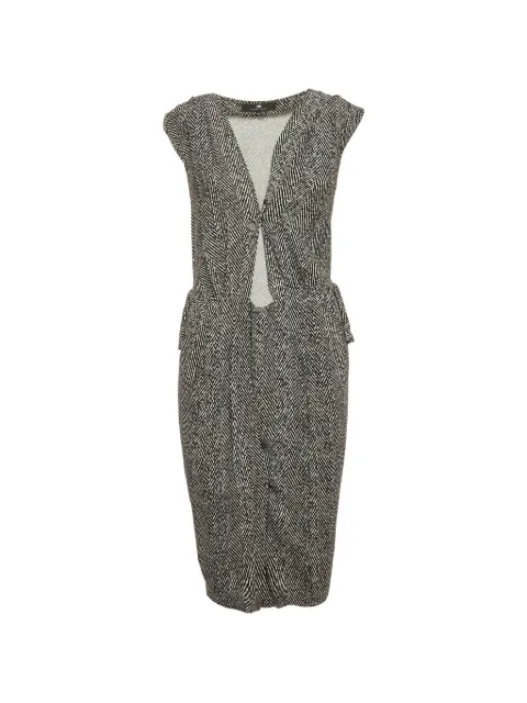 Elisabetta Franchi herringbone crepe mini dress Black 1333507