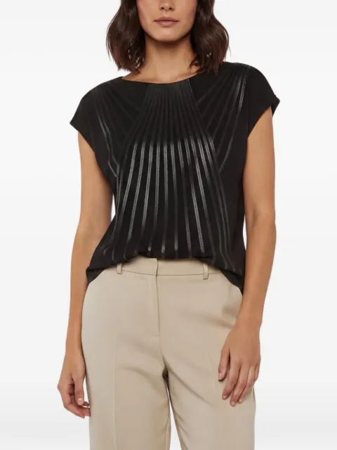 Escada Pre-Owned Manresa leather-detail T-shirt Black 1342627