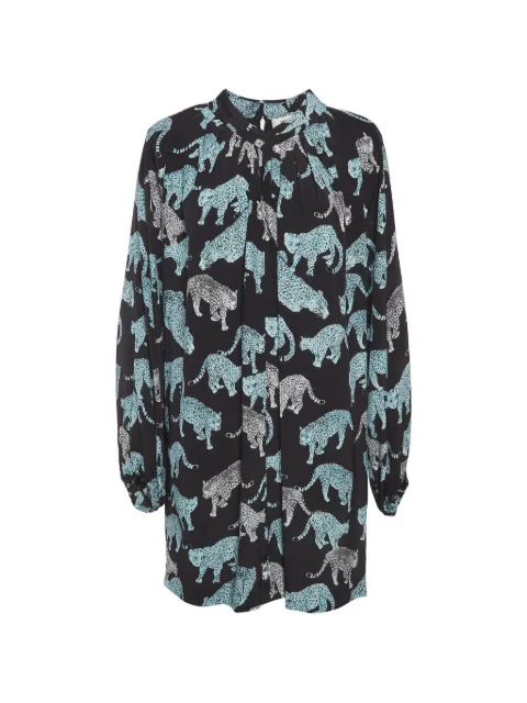DVF Diane von Furstenberg leopard-print mini dress Black 1312937