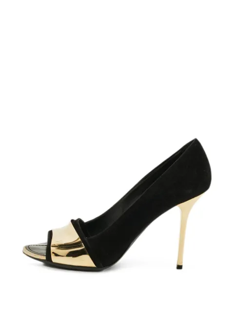 Louis Vuitton Pre-Owned metal plate peep-toe pumps Black 1298581