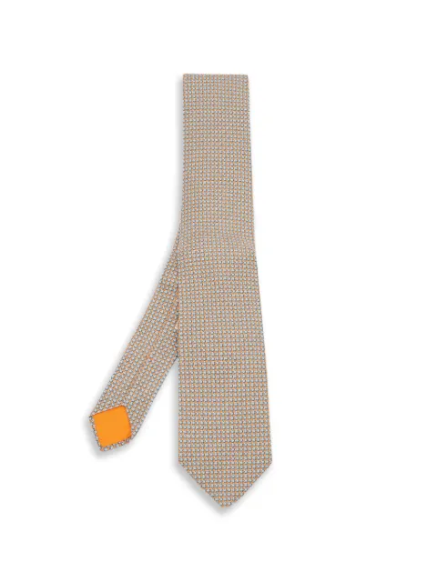 Hermès Pre-Owned patterned silk tie Orange 1359320