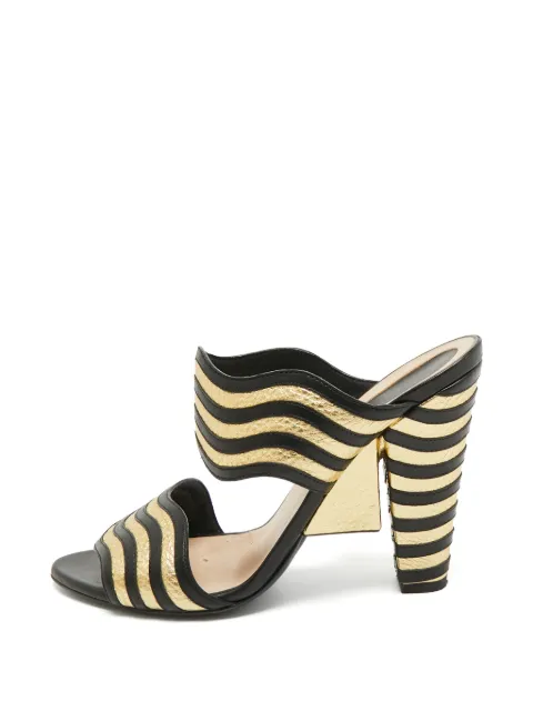 Fendi Pre-Owned Hypnosis leather sandals Black 1363065