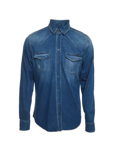 Dolce & Gabbana Pre-Owned chambray button-down shirt Blue 1326770