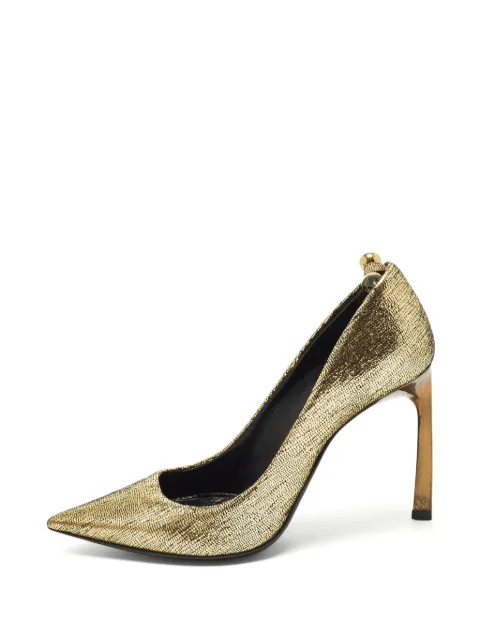 Lanvin Pre-Owned textured pointed-toe pumps Gold 1300358