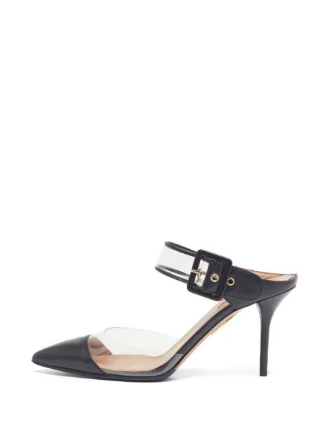 Aquazzura Optic buckle-detail mules White 1309878
