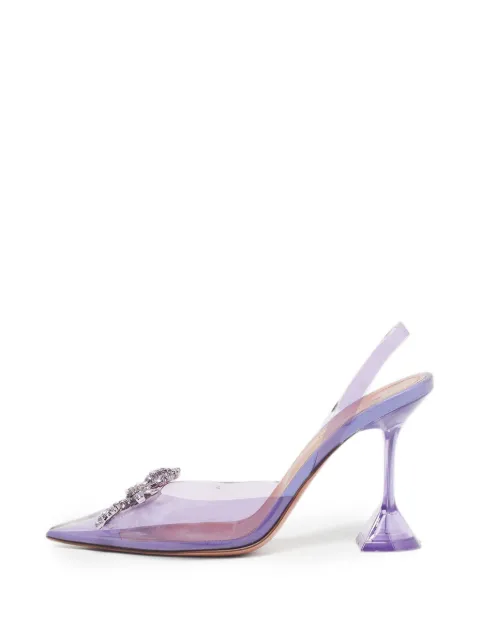 Amina Muaddi Rosie crystal-embellished heeled pumps Purple 1316345