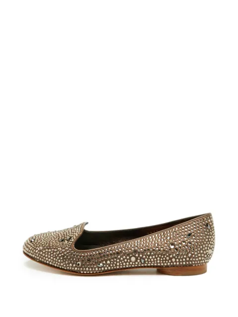 Gina crystal-embellished ballet flats Brown 1343057